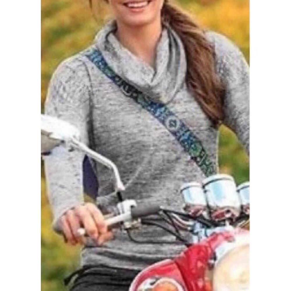 Athleta Batwing & Robin Cowl-Neck Sweatshirt Style #918996 - Marled Gray - S